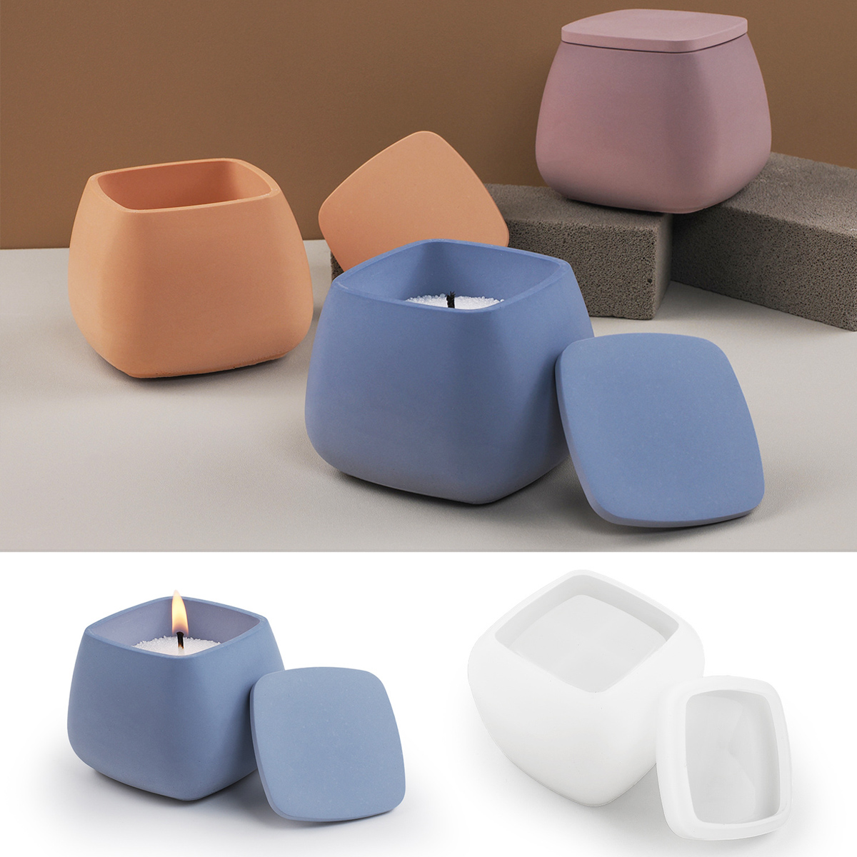 Square Candle Jar Silicone Mol - Resin Art Case recension och pris