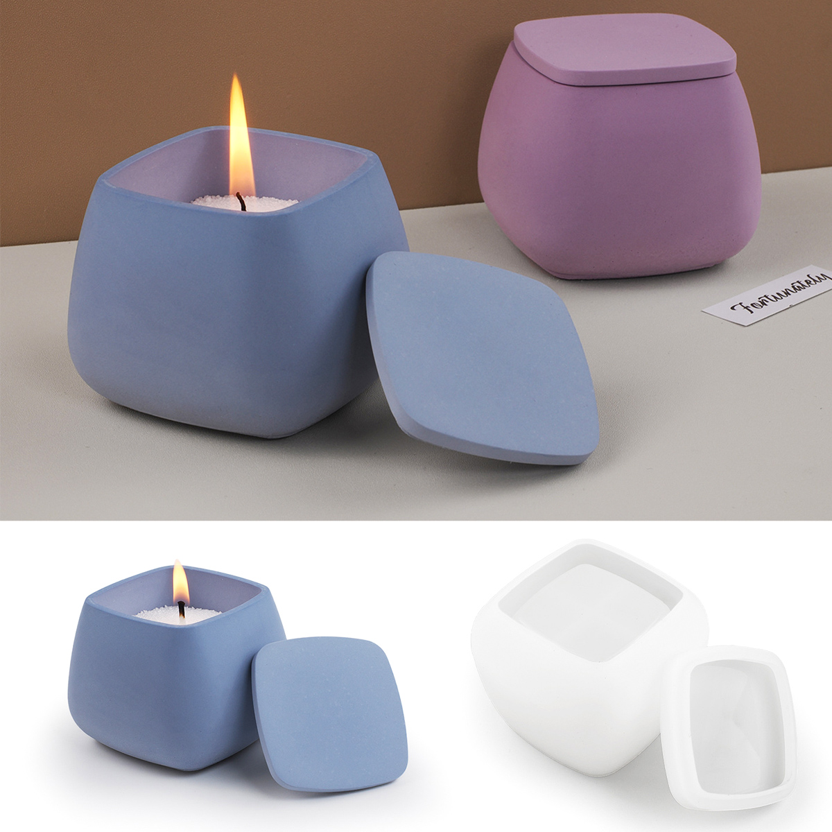 Square Candle Jar Silicone Mol - Resin Art Case recension och pris