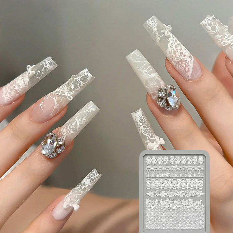 1pc Lace 3D Silicone Nail Mold - Resin Art Rose recension och pris