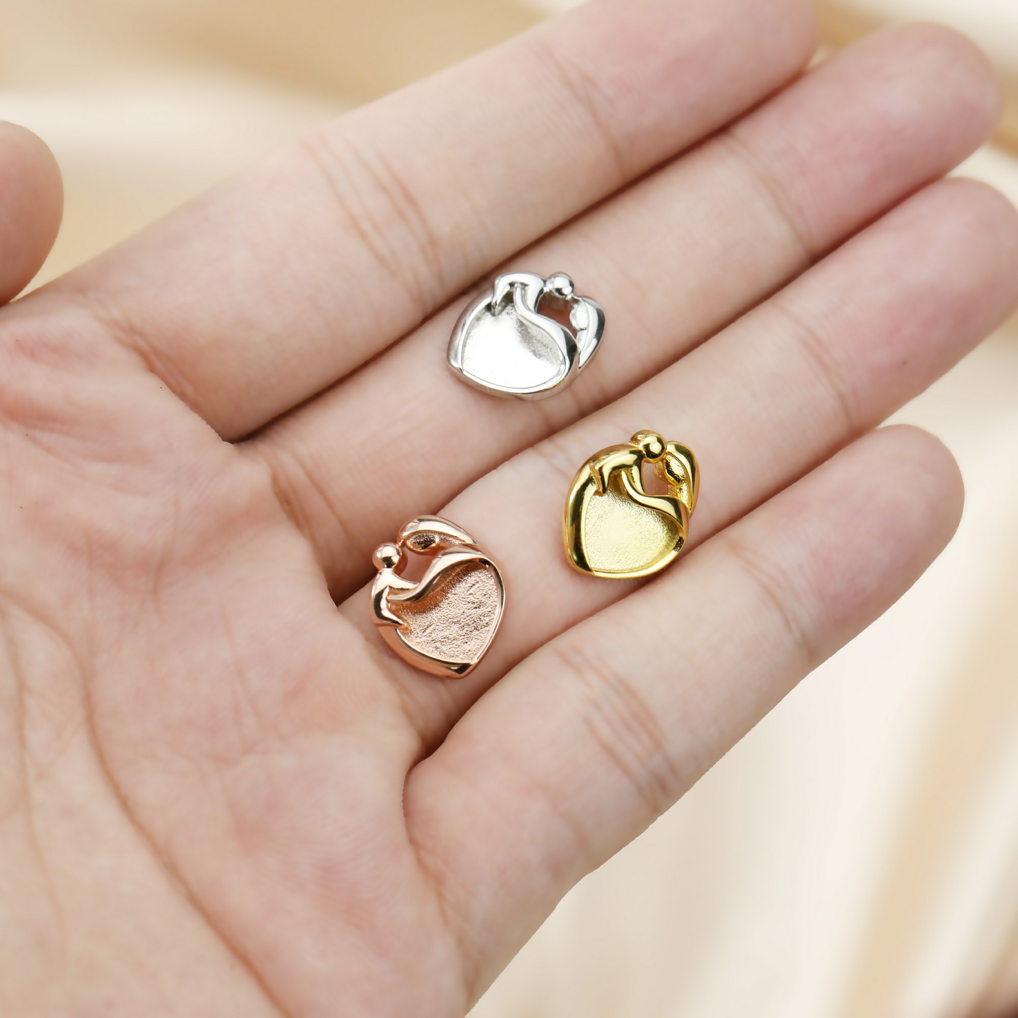 9MM Heart Bezel Settings Mothe - Resin Art Baby recension och pris